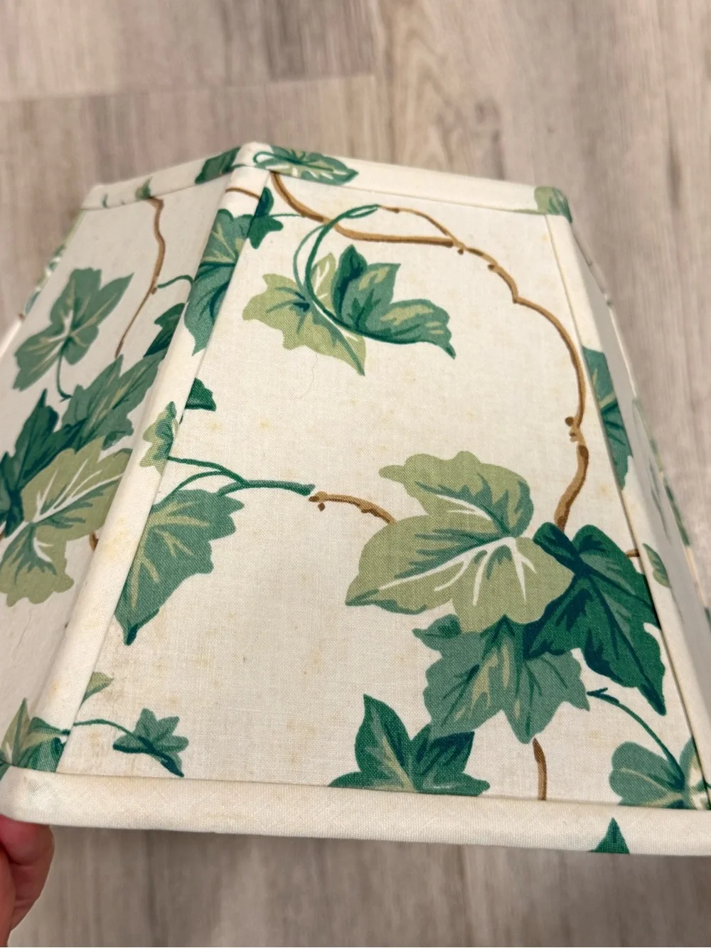 Vintage Ivy Leaves Fabric Hexagon Fabric Oil Lamp Shade Chimney Hurricane